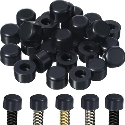 Outus 50 Pcs Rubber Door Stop Silicone Replacement Door Stop Caps Tips Bumpers for Wall and Floor Protection, Universal Size (Black)