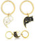 JJiaoLinin Lot de 2 Porte-Clés Assorti en Acier Inoxydable pour Couple, Porte-Clés en forme de Chats Mignon, pour Petit ami,Amoureux des Chats,Meilleur ami,Mari,Femme,Cadeau pour Noël,Anniversaire