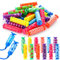 Vyuwast 24 Stück Mini Textmarker Kinder,Bonbon Textliner Stifte Schüler-6 Farben,lustige Schreibwaren Highlighter für Schule Mitgebsel-Füllungen(Obst,Geometrischer Stil)