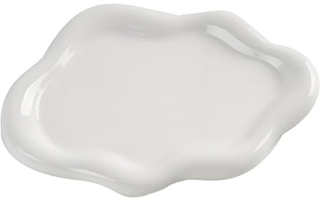 Ceramic Jewellery Dish Trinket Dish Jewelry Tray Cloud Shape Tray Perfume Tray Rings/Earrings/Bracelets/Watch/Keys Tray for Valentine's Day//Mother's Day/Birthday Gift (White)