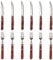 Cubiertos carne acero inoxidable madera 12 uds con cuchillos carne 6 uds y 6 uds de tenedores de carne