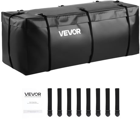 VEVOR Bolsa de Carga para Enganche, Impermeable, PVC 840D, Resistente, para Almacenamiento en Caja de Camioneta con Correas Reforzadas, para Enganche Coche, SUV, Furgoneta, 1185 x 510 x 500 mm