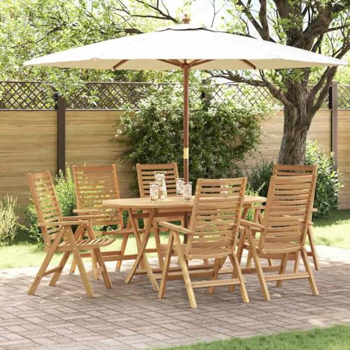 Frdhee Balkonstuhl Outdoorstühle Outdoor Sessel,Gartenstuhl 6 pcs Braun 52 x 64,5 x 108 cm Teak Massivholz,Für Garten Indoor Und Outdoor,Einfach Einzurichten