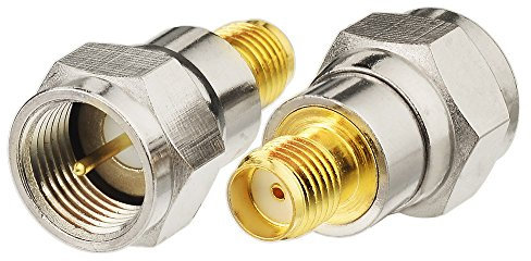 Eightwood DAB+ WLAN Antenne Adapter F Stecker auf SMA Buchse 2 Stücke für TV Sticker DAB Antenne MEHRWEG