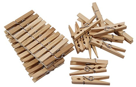 Helo 50 Stück Holzwäscheklammern