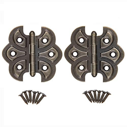 HB-92AB (10) Schmetterlings-Scharnier aus antikem Messing, 20 Stück