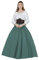 BEAUTELICATE Jupe Médiévale Victorienne en 100% Coton Renaissance Moyen Age Costume Retro Jupe Longue A-Line De Femme Vert, M