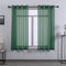 DONREN 2-teiliges Set strukturierte, halbtransparente Voile-Vorhangpaneele für kleine, Kurze Küchenfenster, luxuriöse, weiche Vorhänge mit Ösen (132,1 B x 114,3 L cm, Dunkelgrün)