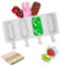 Eisformen Silikon-Form,4 Zellen Lebensmittelecht Eisformen Popsicle Formen Silikonformen für Eis am Stiel Wiederverwendbare Starter Ice Pop Molds für Kinder,Erwachsene,Schokolade,Mit 20pcs Stöcken