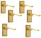 Frelan JG2 Georgian Brass Lever Latch Door Handles 112 x 48mm (6)
