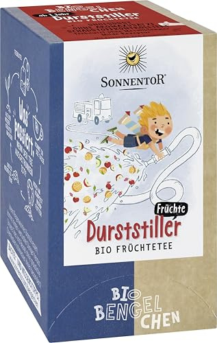 Sonnentor | Früchtetee Durststiller Bio-Bengelchen® | milder Kindertee mit Hagebutte Hibiskus Apfel Erdbeere – heiß & kalt ein Genuss | 18 Aufgussbeutel à 1,8g