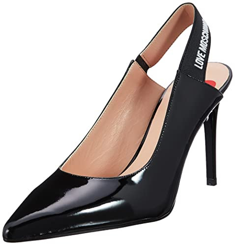 Love Moschino Pre-Collezione SS22 Scarpa col Tacco Slingback Donna Elastic Logo