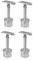 PRIOstahl Handlaufhalter für Rohr Handlaufträger Geländerhalterung Rohrhalter - 4 x Handlaufstütze stellbar mit Anschraubplatte Ø 42,4 mm für Rundrohr Handlauf Geländer aus Edelstahl V2A