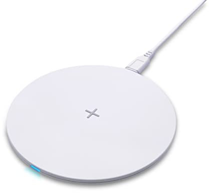 CHXRGE Wireless Charger White, Qi-Certified 15W Max Fast Wireless Charging Pad for iPhone 15/14/13/12/11/XS/XR/X/Airpod Pro/2, Samsung S23/S22/S21/S20/S10, All Qi-enabled devices (No AC Adapter)