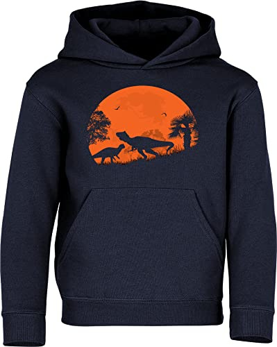 Baddery Kinder Dino Hoodie - „Dino Dawn“ | Dinosaurier Kapuzenpullover für Jungen & Mädchen