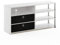 Furinno Jaya Meuble TV Conception Simple avec Poubelles Jusqu'à 55 pouces, Chêne Blanc/Acier Inoxydable/Noir
