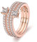KUNSIR 925 Sterling Silber Ringe für Damen Liebesknoten Ringe Finger Federringe Schmuck Geschenke gekreuzte Ringe für Frauen mit Zirkonia Größe
