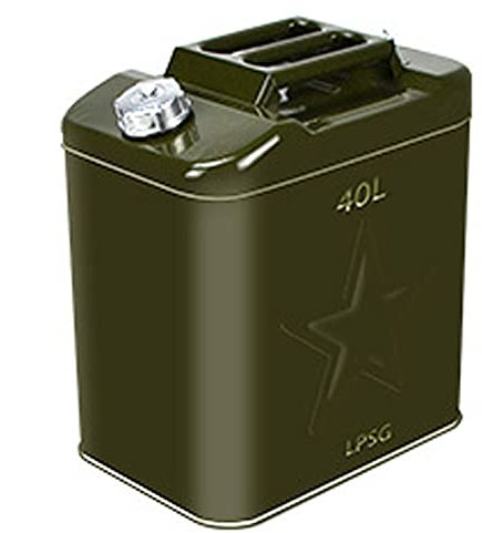 YILEFU Barril De Gasolina De Acero Inoxidable 10L/20L/25L/30L/40L/50L/60L Garrafa Gasolina Deposito Gasoil Lata De Gasolina Y Diésel En Metal Bidón De Combustible De Boquilla,40L
