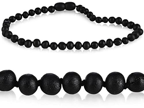 Amber Seven Premium Bernsteinkette | Rohbernsteinkette | 13 Farben | 3 Größen | Höchste Qualität | Baltischer Bernstein | Choker Halskette | Bernsteinschmuck (32 cm, Raw Dark Cherry)