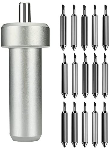 wolovo 30/45/60 Grad Plotterklingen, Vinylschneider, 15 Stück für Cricut Joy, Hartmetall, Silber, 19 mm x 3,0 mm