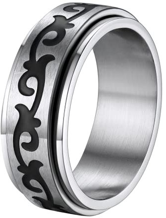 Supcare Fidget Ring Damen Drehring Calmring Anxiety Ring Celtic Knot Bandring Edelstahlringe Rattan Keltischer Knoten Spinner Ring Silber Fingerring Anti Angstring Hip Hop Modeschmuck für Mutter