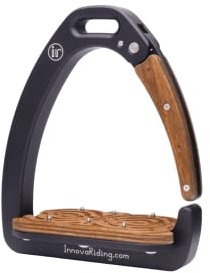 Tech Stirrups INNOVA Riding Sicherheitssteigbügel Dynamic Black & Dark Wood Safety Steigbügel, Größe:One Size