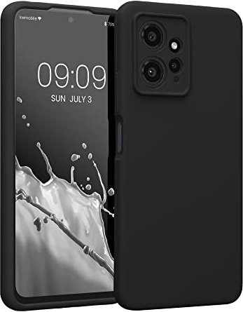 kwmobile Handyhülle kompatibel mit Xiaomi Redmi Note 12 (4G) Hülle - gummierte Handy Case aus Silikon in Schwarz
