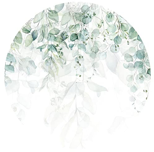 murando runde Fototapete selbstklebend grüne Blätter 230x230 cm Tapeten Wandtapete XXL Moderne Wanddeko Design Wand Dekoration Wohnzimmer Schlafzimmer Büro Flur Natur Pflanzen Botanik