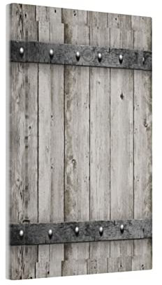 Plaque murale vierge en bois pour porte de grange - Plaque murale décorative sans appareil - Pour salle de bain, chambre à coucher, maison - Vintage - Décoration rustique (plastique)