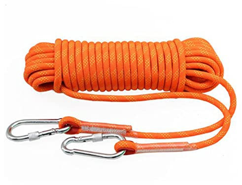 LQSSA Cuerda de Escalada Diámetro 9Mm Cuerda de Escalada Estática para Exteriores, Cuerda de Escape 20/30M/Orange/9Mm 20M