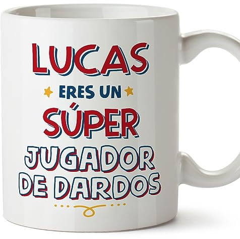 MUGFFINS Tazas Personalizadas para JUGADOR DE DARDOS hombre - En Español - Eres Súper - 11 oz / 330 ml - Regalo Personalizable original y divertido