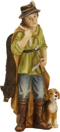 FADEDA Jäger mit Hund und Beute/Höhe:11 cm/handbemalt/detailgetreue Krippen Figuren - Weihnachten Tisch Dekoration Krippe Zubehör