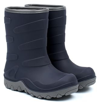 Mikk-line Gummistiefel Kinder Gefüttert 26 | Wasserdichte Allwetter-Stiefel für Mädchen & Jungen | Leichte Rutschfeste Outdoor-Schuhe für Spielplatz, Garten & Regen