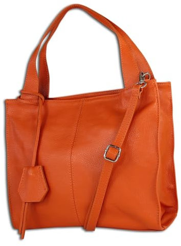 Toscanto Damen Schultertasche Shopper Leder Tasche orange OTT155SO Leder Schultertasche