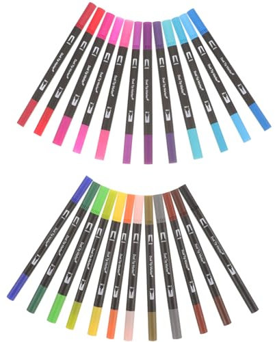 Operitacx Acryl-Marker-Set Stück Doppelspitzen-Lackstifte Mit Pinselspitze Und Extrafeiner Spitze Für Stein Keramik Stein Glas