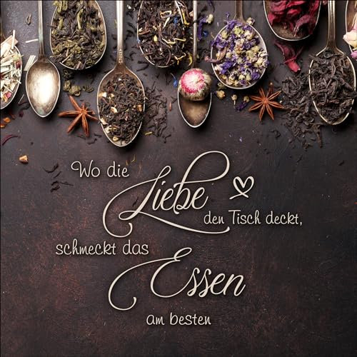 Pro-Art Glasbild Liebe & Essen, 30x30 cm