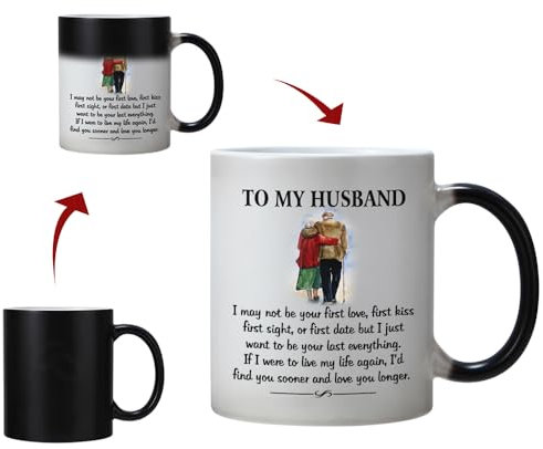 DasyFly Husband Mug - Funny Heat Change 11-OZ Coffee Cup - Gifts for Husband: Wedding, Valentine's, Christmas, Birthday