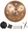 Zanefoo Handpan Instrument, 22 Zoll 9 Note 440HZ Hand Pan Drum Gold Steel Tongue Drum Zungentrommel für Yoga, Meditation mit Handtaschen Trommelstöcken, Trommelständer, Lappen