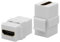 QIANRENON 4K HDMI Keystone Socket HD Display Connector HDMI 2.0 Female to Female Keystone Panel Adapter Coupler 180° Angle HDMI Keystone Wall Plate Multimedia Module, for Wall Plate, White, 2Pcs