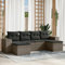 Faroom Gartenlounge Balkon mit Stauraum Ecklounge Klein Garten Lounge Sofa Outdoor Sitzecke Balkon Loungemöbel Gartensofa Ecksofa Balkonmöbel Rattansofa Couch Grey and Dark Grey 6-tlg-Type-221