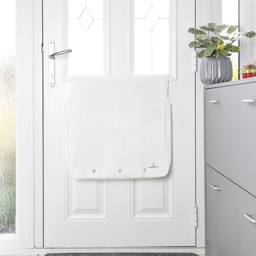 Letterbox Catcher for Front Door – Dog-Proof Mail Guard, Stops Mail Mess – Easy to Install, Large Capacity – Includes Letter Opener – Black or White