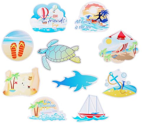 10pcs Cruise Magnetic Door Decoration, Marine Animal Island Sailboat Magnets Fun Cruise Door Decor Magnetic Cruise Door Magnet Stickers Decoration for Carnival Cruise Fridge Door