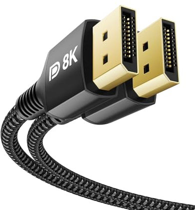 DisplayPort Kabel 1.4 240Hz Stouchi 2M/6.6FT DP1.4 Unterstützung 8K@60Hz 4K@60Hz/144Hz/120Hz 5K@60Hz/120Hz 2K@165Hz/240Hz FreeSync G-Sync 32.4Gbit/s HDR10 Display Port kabel für Gaming Monitor-Schwarz