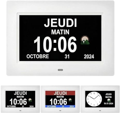 Memwake Demenz Uhr senioren,digitaler Kalender,seniorenuhr mit Datum. | Große Schriftarten, mehrere Wecker, Multi-Interface-Display, einstellbare Helligkeit, Fernbedienung