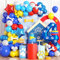 4th Birthday Decorations Boy, Dog Paw Fourth Birthday Balloons Arch with Red Blue Yellow Latex Balloon and Long Balloon Number 4 Balloon Star Foil Balloon for Paw Birthday Party Supplies