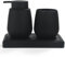 AJEUNGAIN Modern Badezimmer Set Schwarz Einschließen Seifenspender und Zahnputzbecher Tablett 3 Teiliges Badezimmer Organizer (Schwarz)