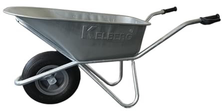 Kelberg Schubkarre Agro 130L Verzinkt Schubkarre verzinkte Mulde VTL Deli Tire