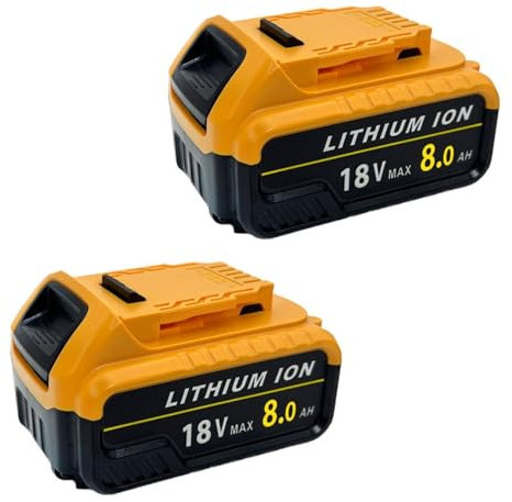 1 or 4 Battery for Dewalt XR 12000mAh Replacement DCB184 DCB200 DCB180 DCB182 DCB101 DCB107 DCB112 Applicable to Cordless Power Tools Batteries 8.0Ah with LED Indicator ﻿ (2 batteries)