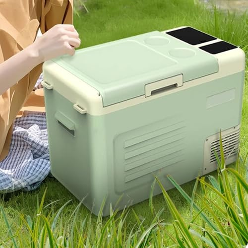 Glaciere Réfrigérateur Camping Car, Mini Frigo Voiture 10 L/16 L/22 L/28 L Poignée Encastrée Et Porte-gobelet 12V/24V, -20℃ À 20℃ for Dortoir, Camping(60 * 32.2 * 41.2cm)