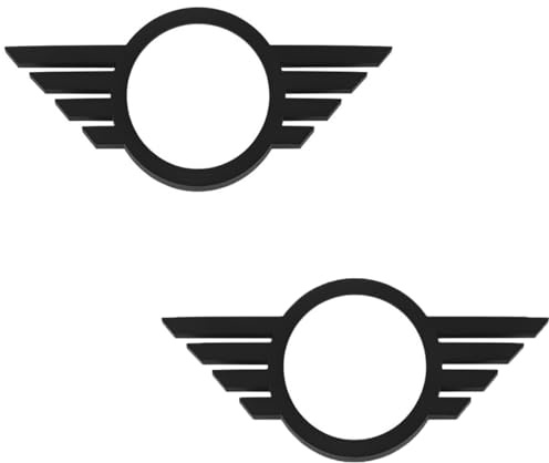 Etomvoop 2pcs Car Stickers Styling Insignia Emblem Wings Decoration M/ini Accessories Black Satin Metal Door Pin Surround Badge For Co/o/per Door Lock Knobs